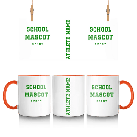 Custom School Spirit Mug With Mascot & Sport Name With Bold Varsity Design