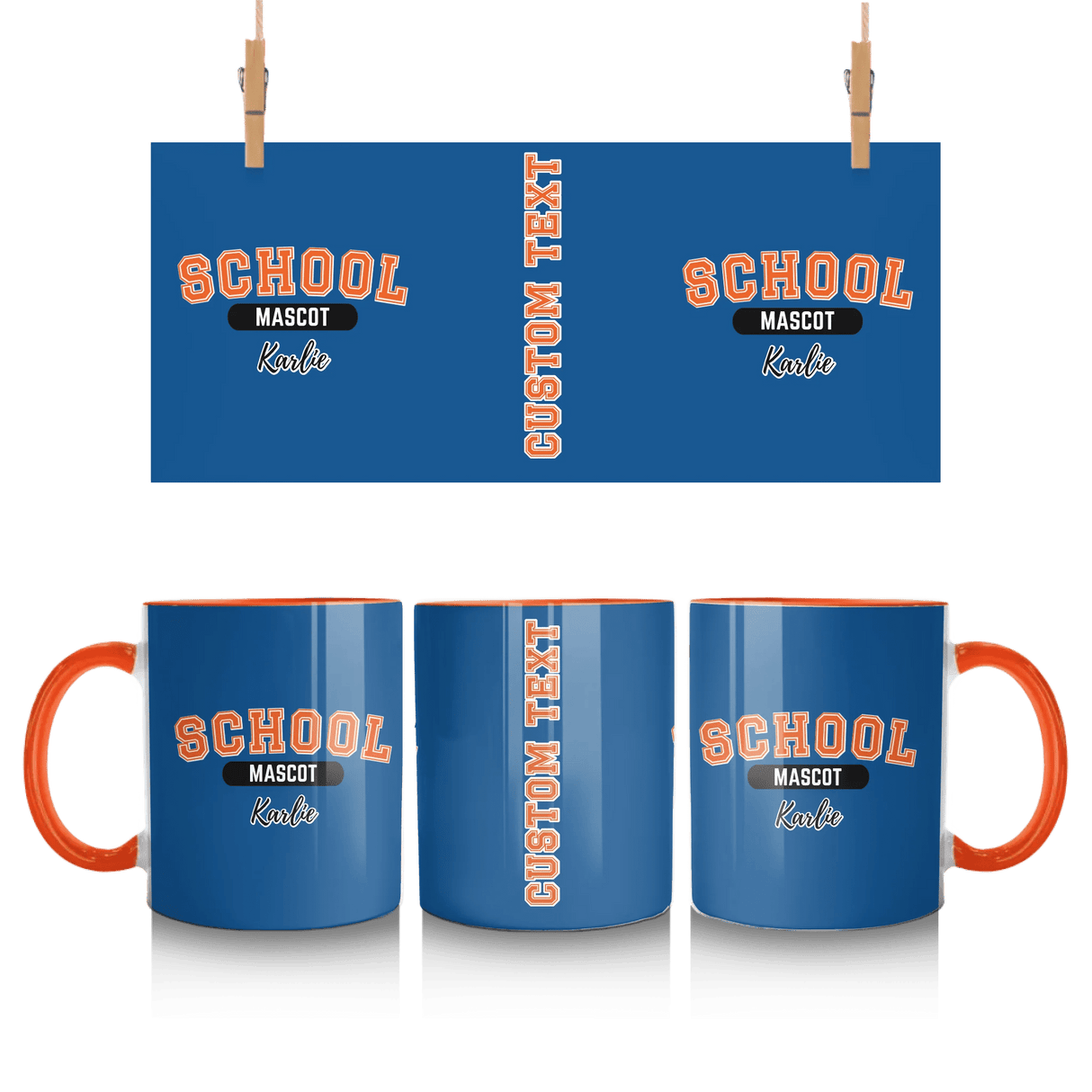 Custom School Spirit Mug With School and Mascot With Classic Design