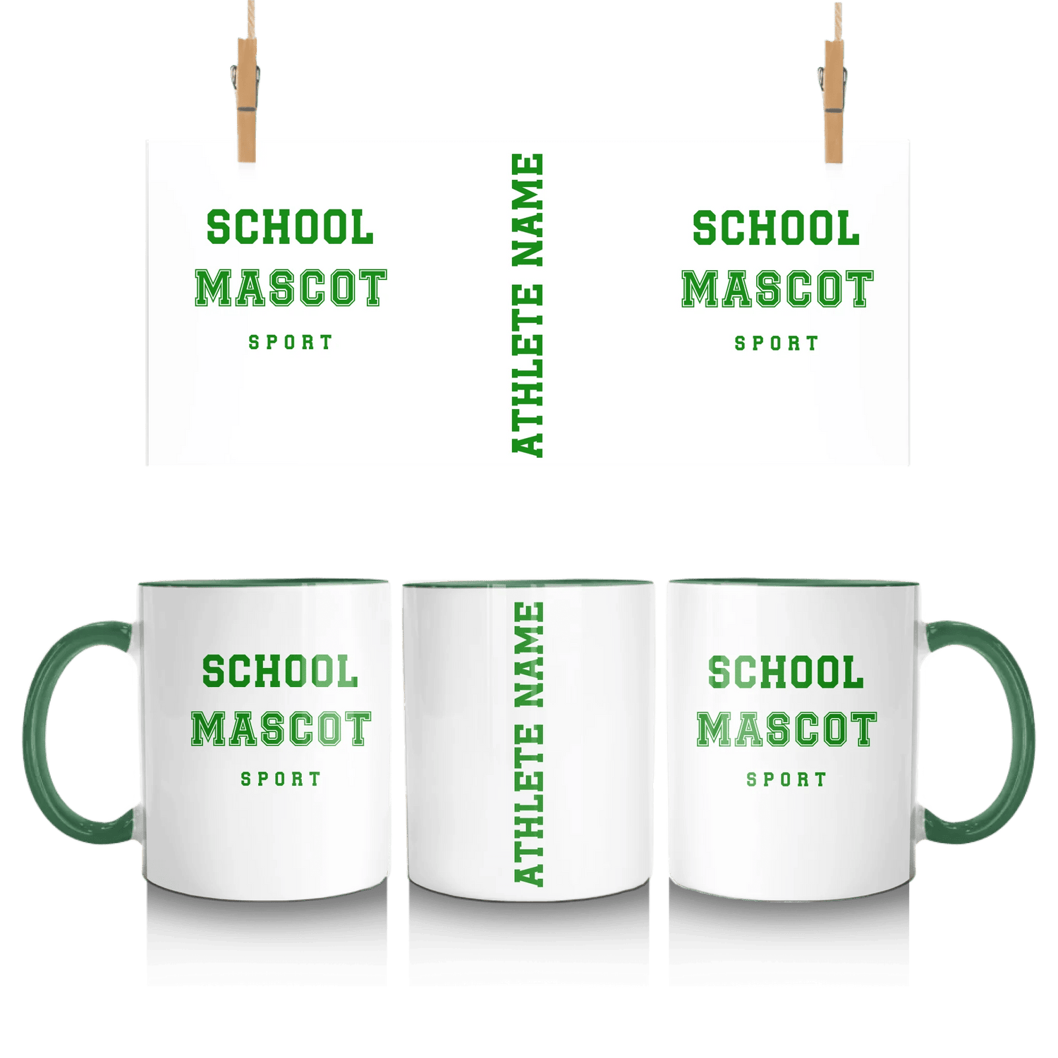 Custom School Spirit Mug With Mascot & Sport Name With Bold Varsity Design