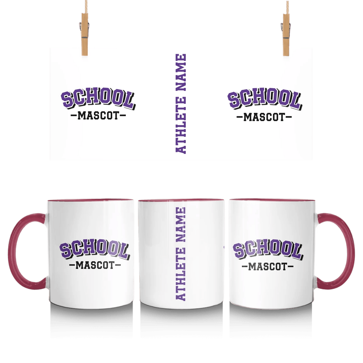 Custom School Spirit Mug With School and Mascot Name With Classic Arch Design