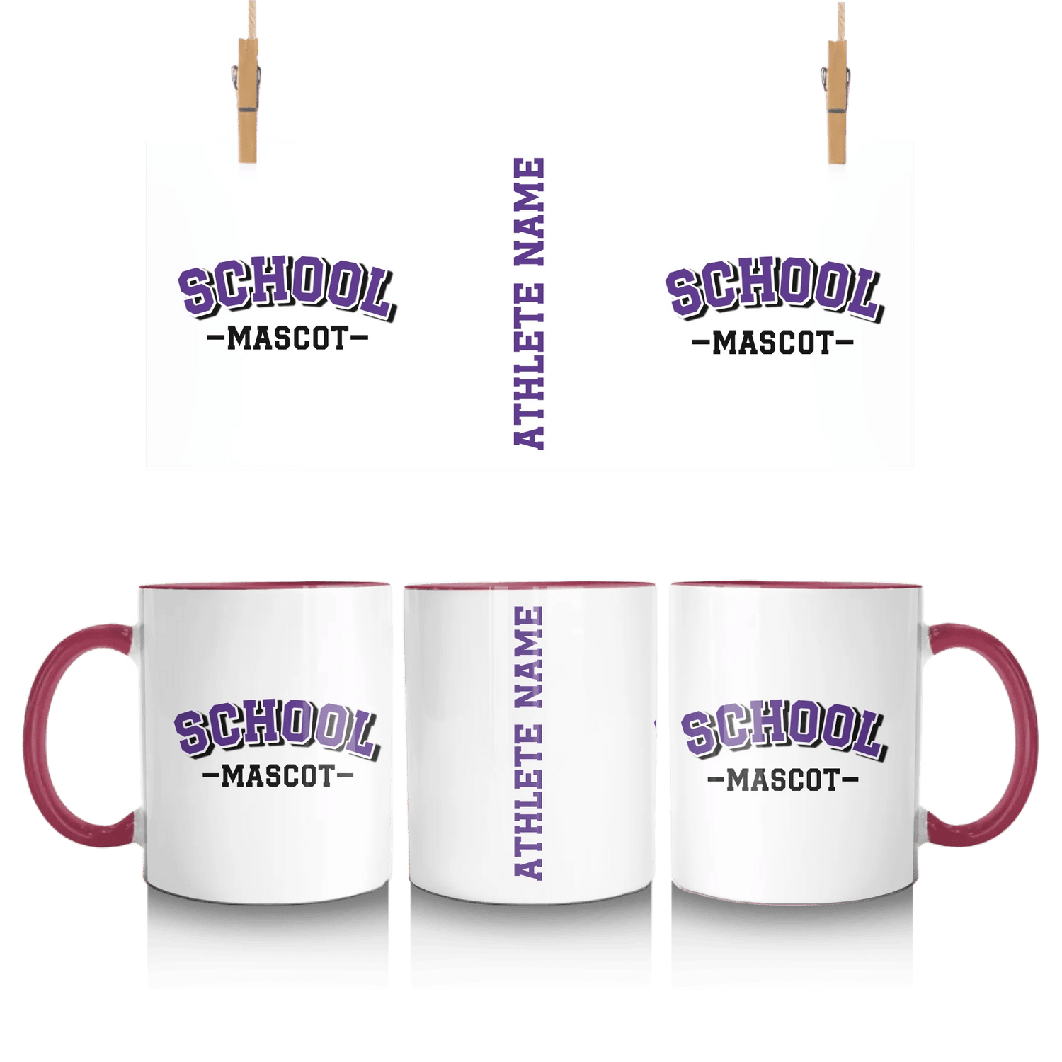Custom School Spirit Mug With School and Mascot Name With Classic Arch Design