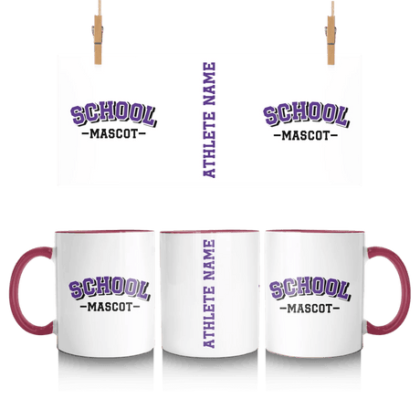 Custom School Spirit Mug With School and Mascot Name With Classic Arch Design