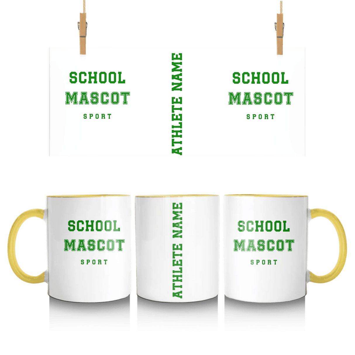 Custom School Spirit Mug With Mascot & Sport Name With Bold Varsity Design