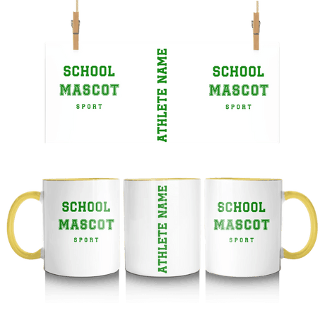 Custom School Spirit Mug With Mascot & Sport Name With Bold Varsity Design