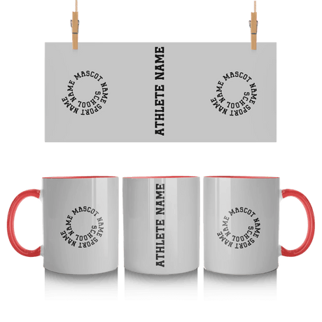 Custom School Spirit Mug With Spiral Text Design