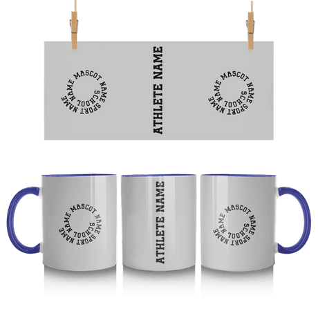 Custom School Spirit Mug With Spiral Text Design