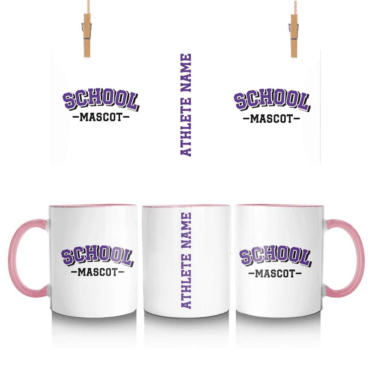 Custom School Spirit Mug With School and Mascot Name With Classic Arch Design