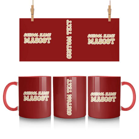 Custom School Spirit Mug With School and Mascot Name With Retro Design