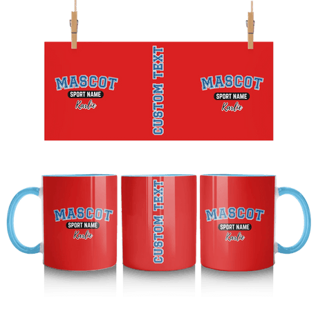 Custom School Spirit Mug With Mascot and Sport With Classic Design