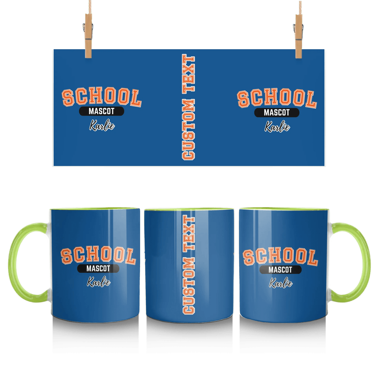 Custom School Spirit Mug With School and Mascot With Classic Design
