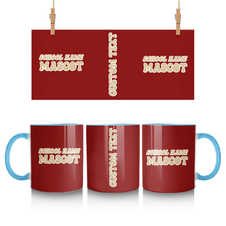 Custom School Spirit Mug With School and Mascot Name With Retro Design