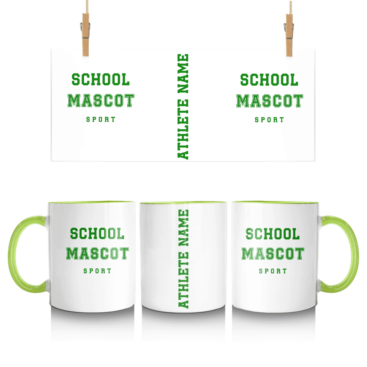 Custom School Spirit Mug With Mascot & Sport Name With Bold Varsity Design