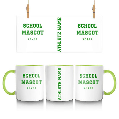 Custom School Spirit Mug With Mascot & Sport Name With Bold Varsity Design