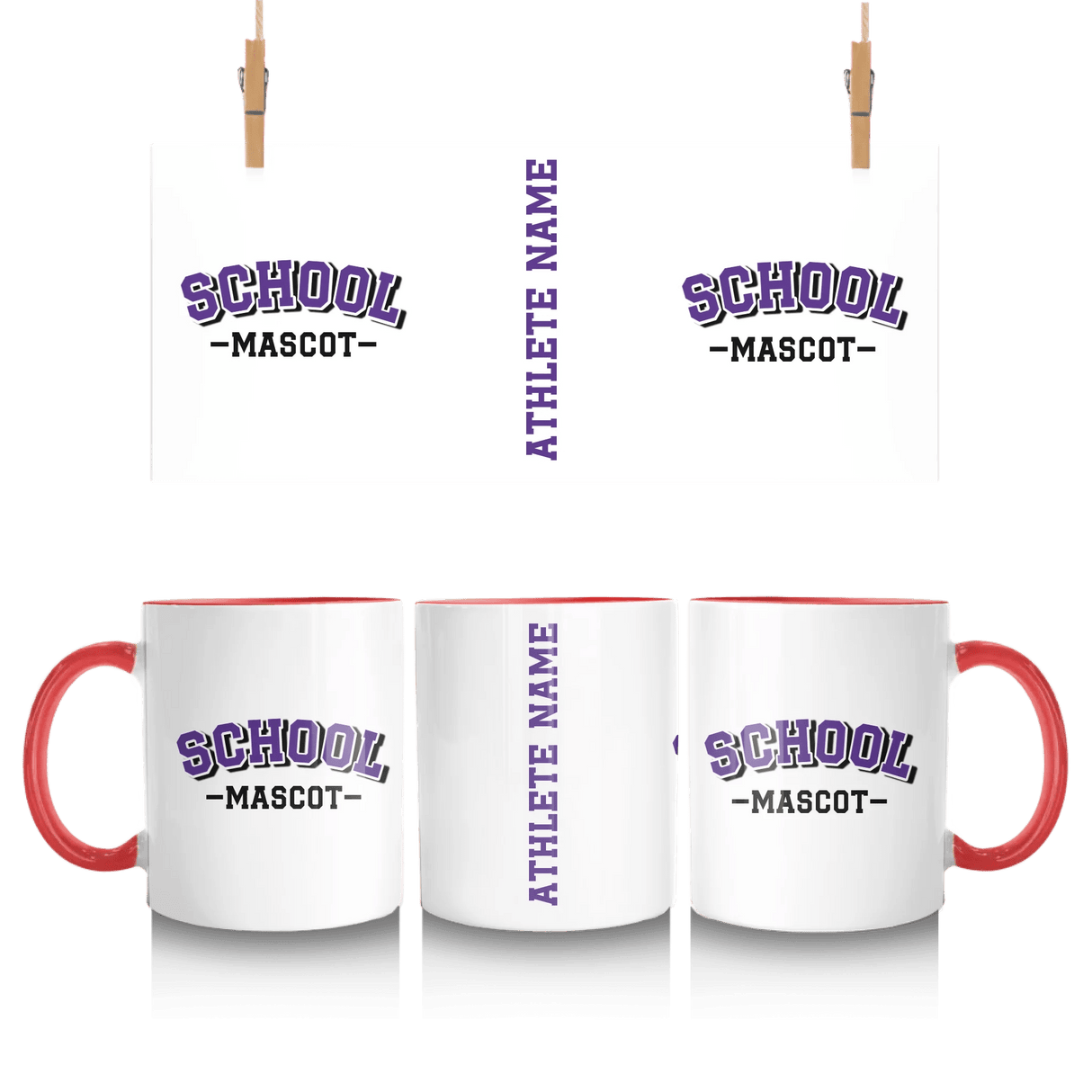 Custom School Spirit Mug With School and Mascot Name With Classic Arch Design