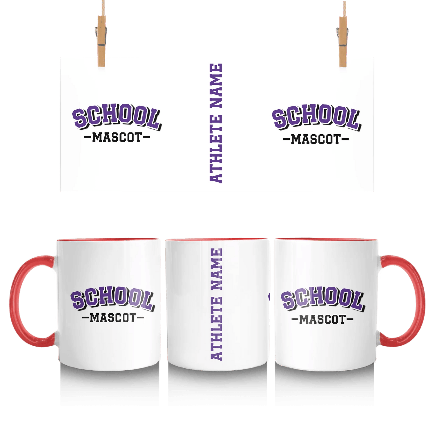 Custom School Spirit Mug With School and Mascot Name With Classic Arch Design