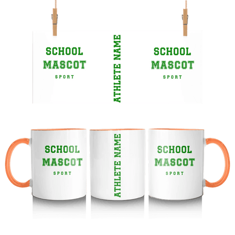 Custom School Spirit Mug With Mascot & Sport Name With Bold Varsity Design