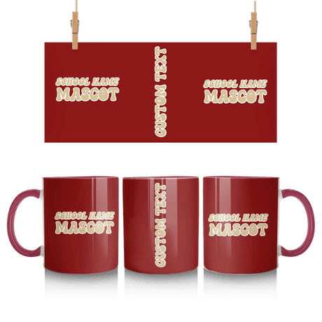 Custom School Spirit Mug With School and Mascot Name With Retro Design