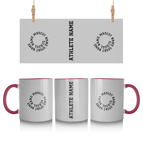 Custom School Spirit Mug With Spiral Text Design