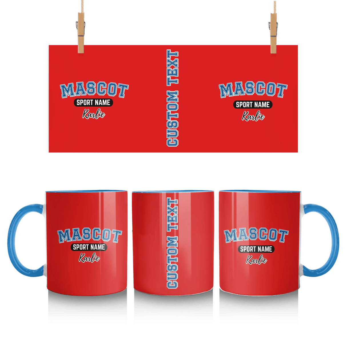 Custom School Spirit Mug With Mascot and Sport With Classic Design