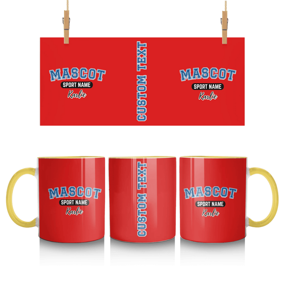 Custom School Spirit Mug With Mascot and Sport With Classic Design