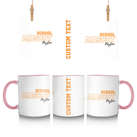 Custom School Spirit Mug With School and Mascot with Outline Design