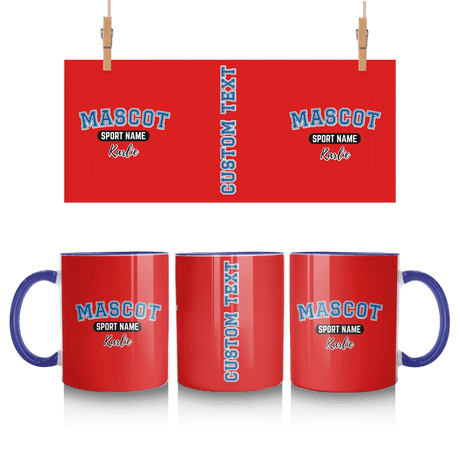 Custom School Spirit Mug With Mascot and Sport With Classic Design
