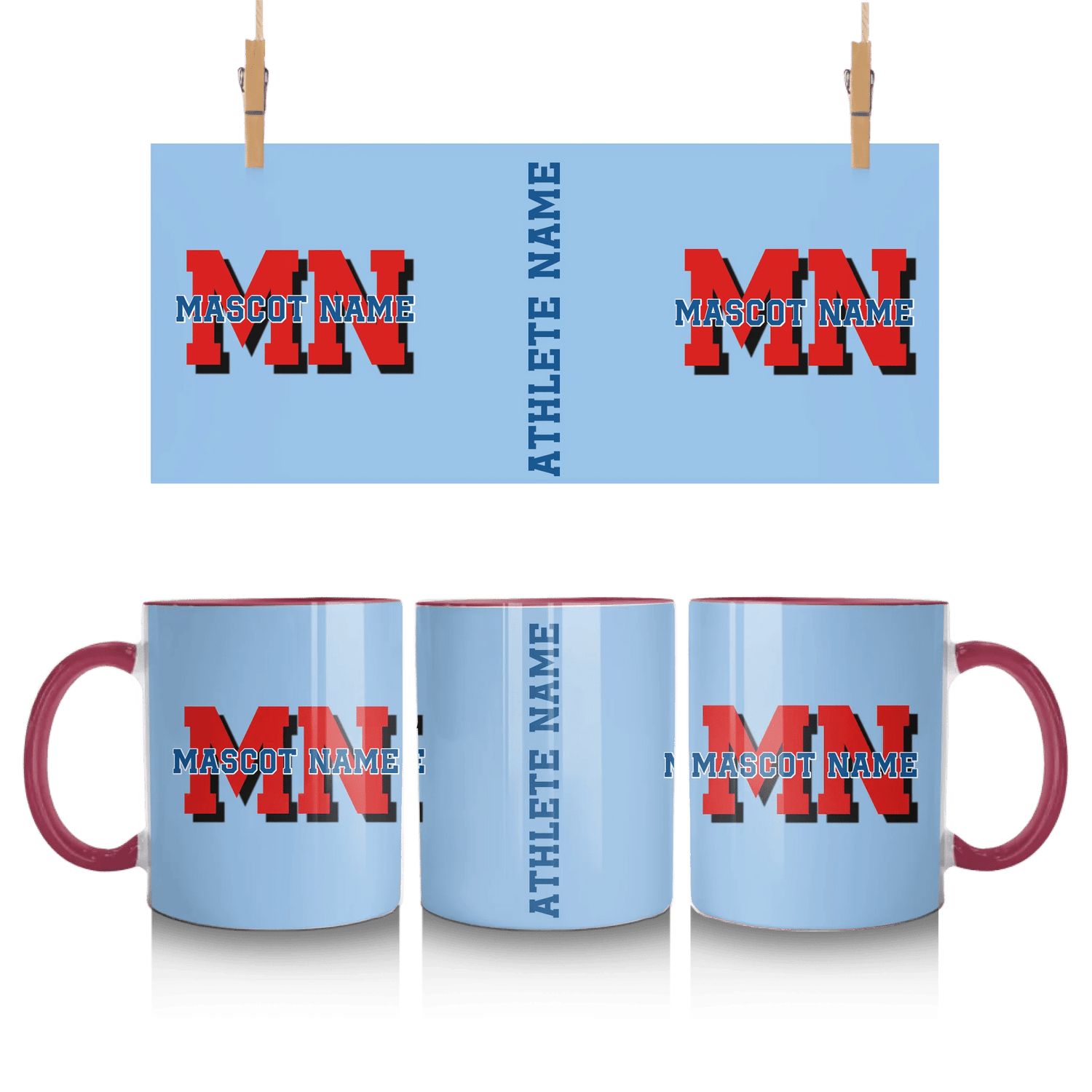 Custom School Mascot Mug With Initials and Mascot Name