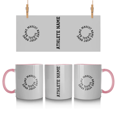 Custom School Spirit Mug With Spiral Text Design