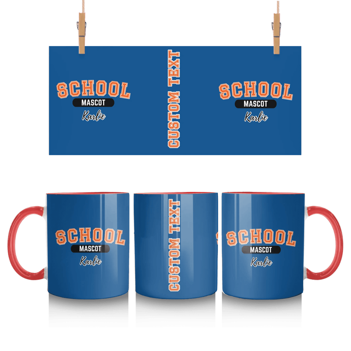 Custom School Spirit Mug With School and Mascot With Classic Design