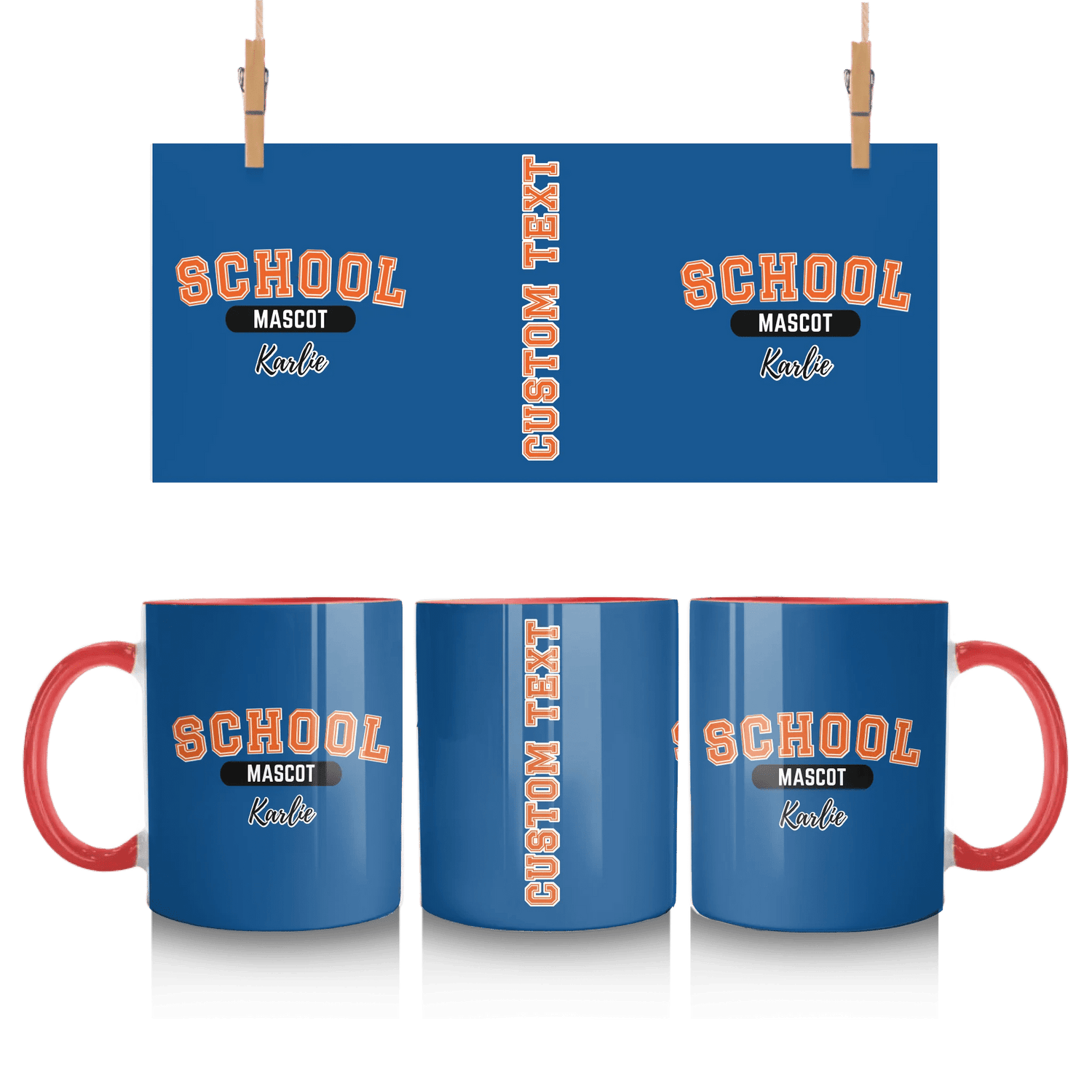 Custom School Spirit Mug With School and Mascot With Classic Design