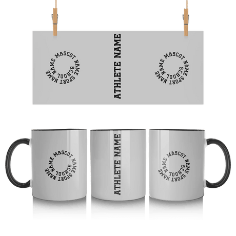 Custom School Spirit Mug With Spiral Text Design