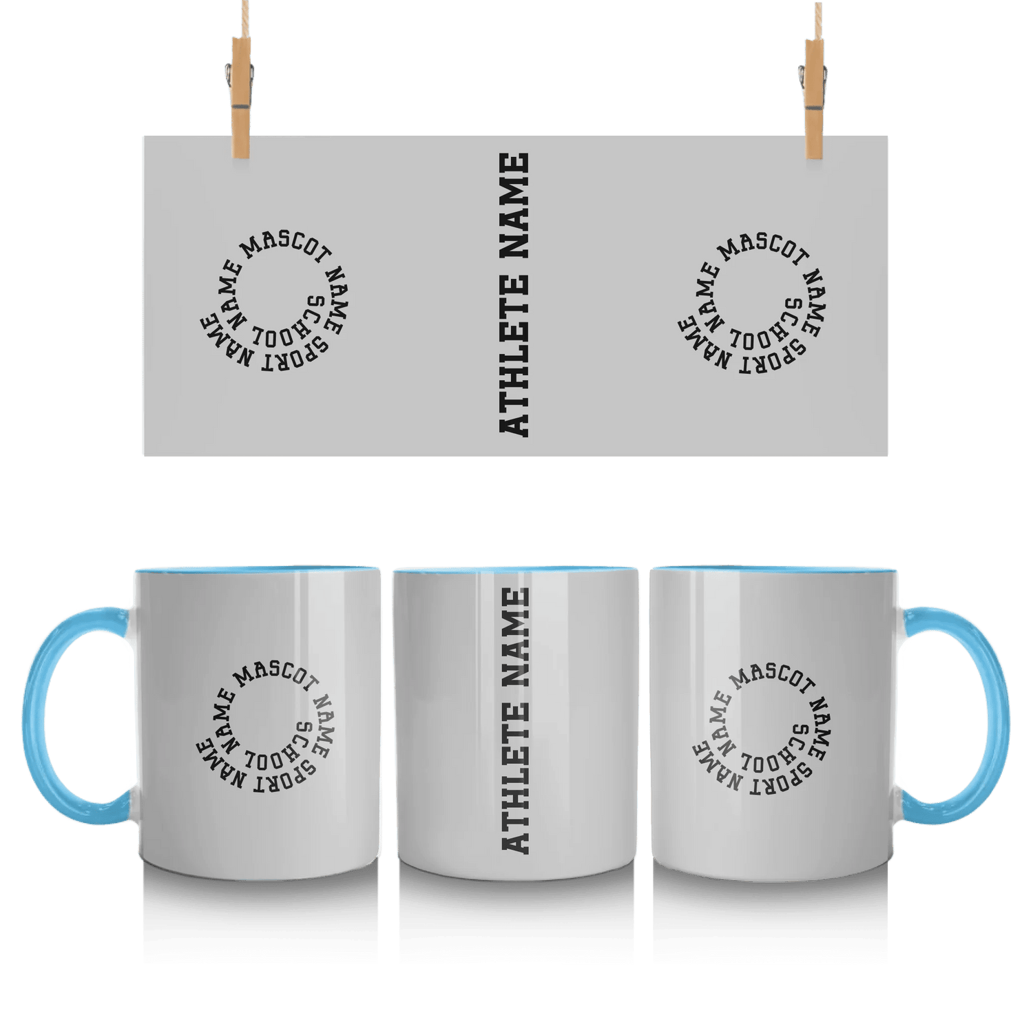 Custom School Spirit Mug With Spiral Text Design