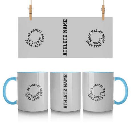 Custom School Spirit Mug With Spiral Text Design