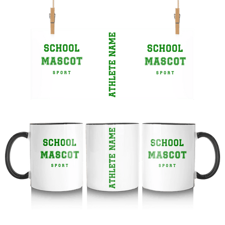 Custom School Spirit Mug With Mascot & Sport Name With Bold Varsity Design