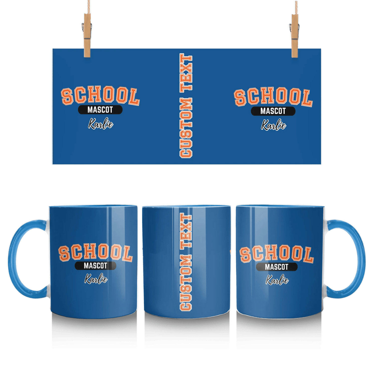 Custom School Spirit Mug With School and Mascot With Classic Design