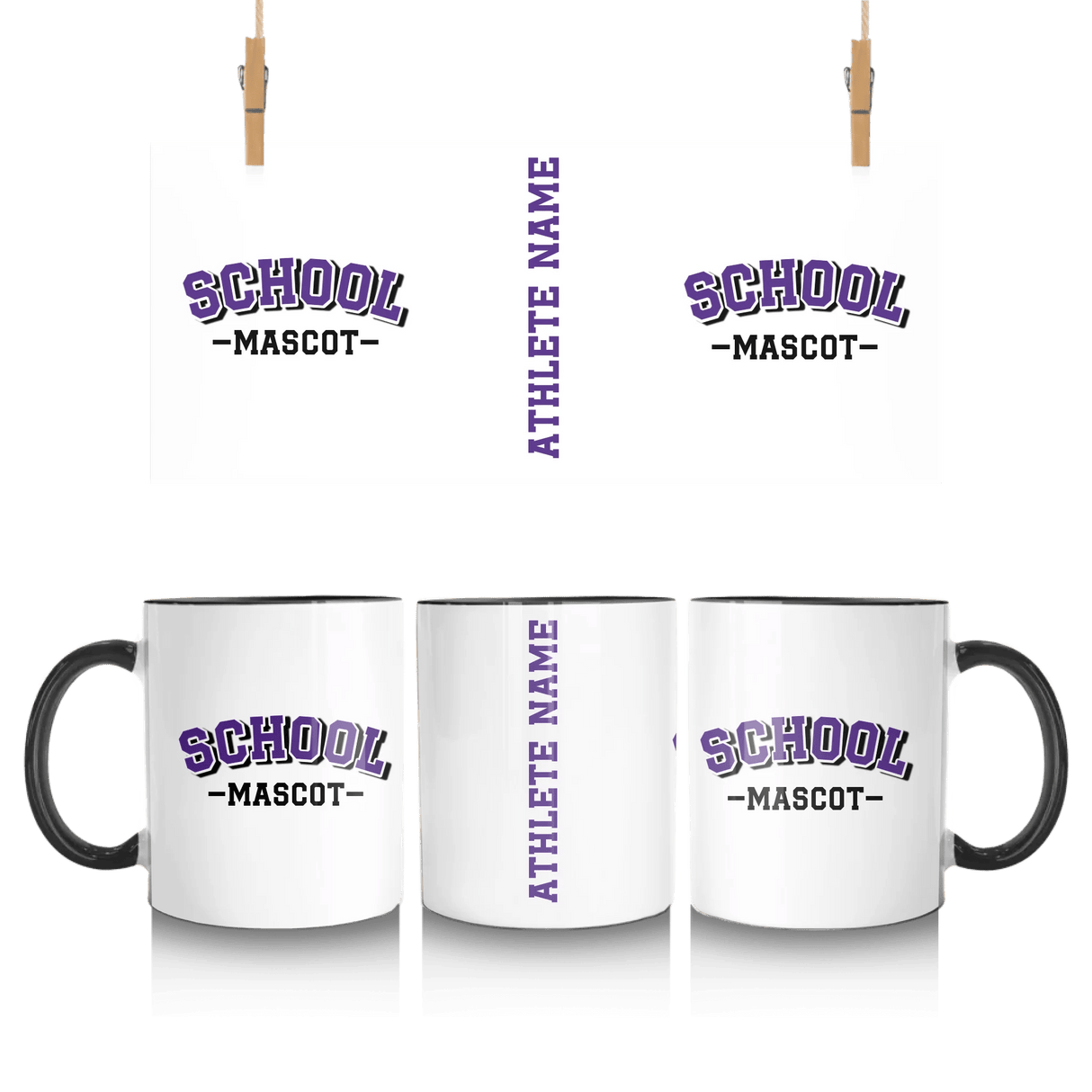 Custom School Spirit Mug With School and Mascot Name With Classic Arch Design