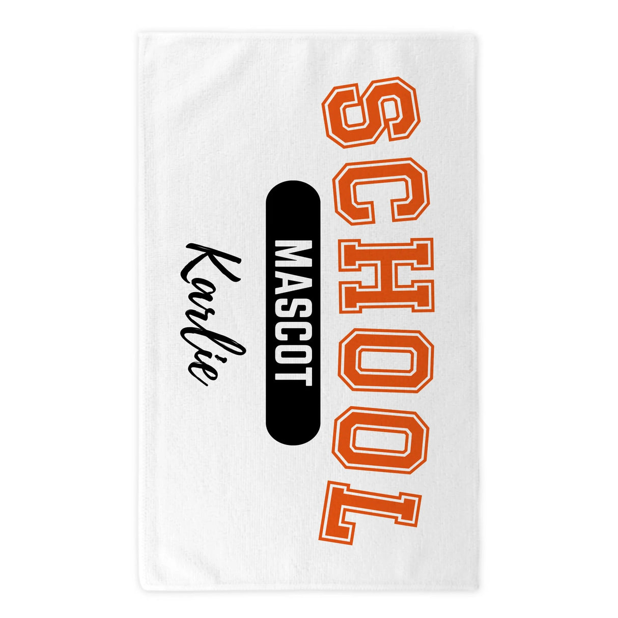 Custom School Spirit Rally Towel With School and Mascot With Classic Design