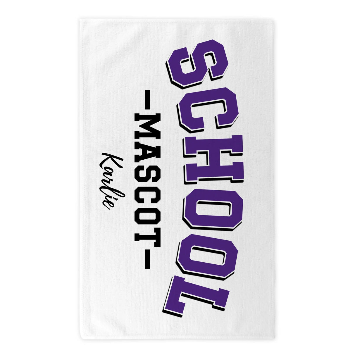 Custom School Spirit Rally Towel With School and Mascot Name With Classic Arch Design