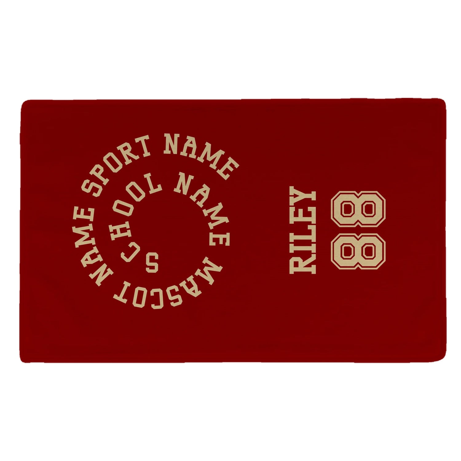 Custom School Spirit Rally Towel With Spiral Text Design