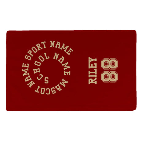 Custom School Spirit Rally Towel With Spiral Text Design