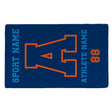 Custom School Spirit Rally Towel With Initial & Sport With Classic Letter Block Design