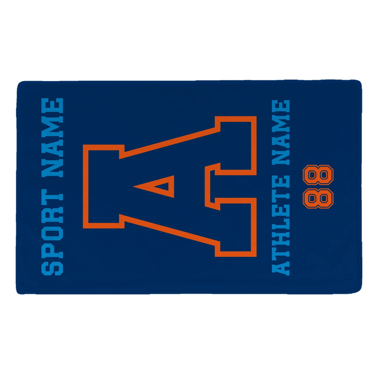 Custom School Spirit Rally Towel With Initial & Sport With Classic Letter Block Design