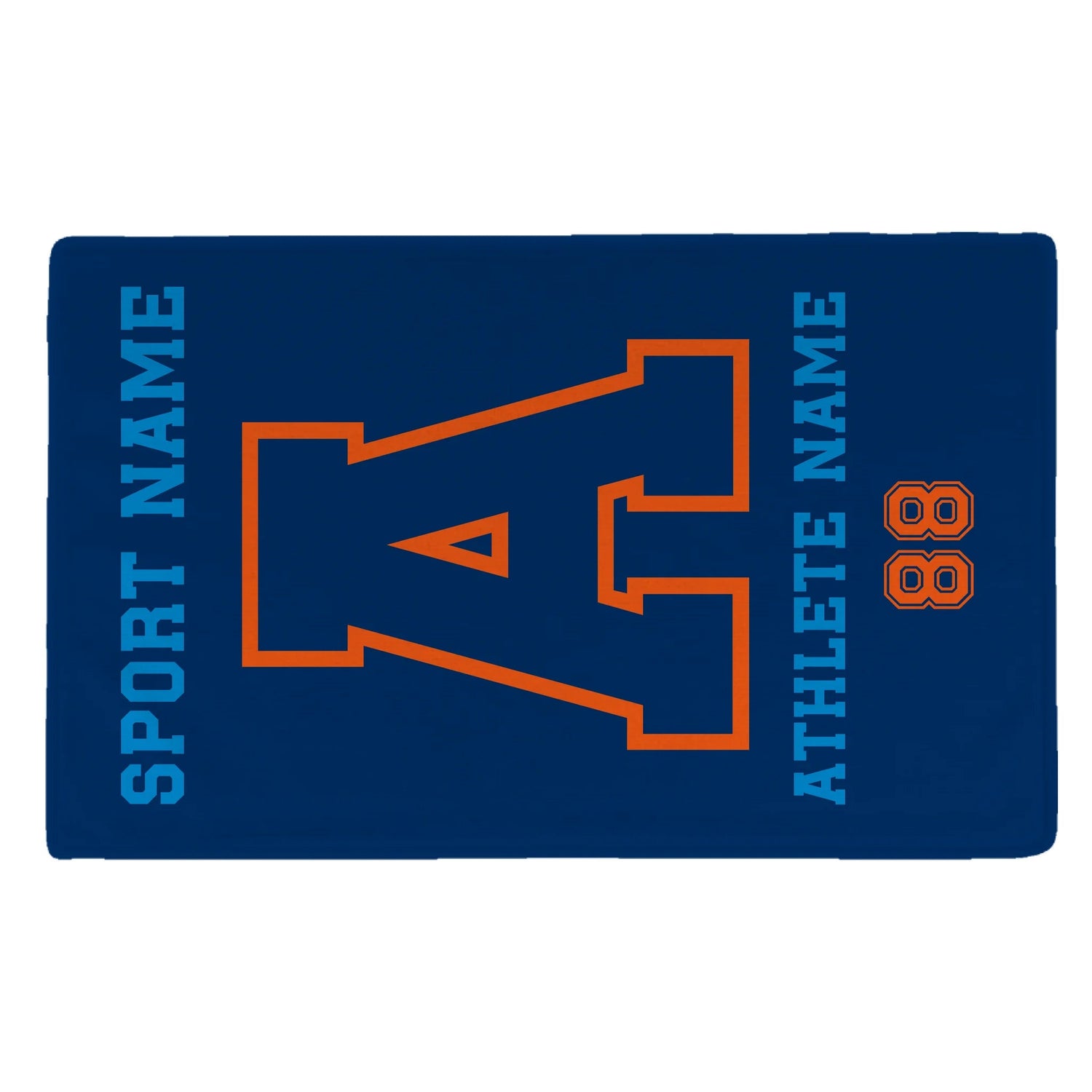 Custom School Spirit Rally Towel With Initial & Sport With Classic Letter Block Design