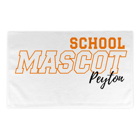 Custom School Spirit Rally Towel With School and Mascot with Outline Design