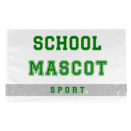 Custom School Spirit Rally Towel With Mascot & Sport Name With Bold Varsity Design