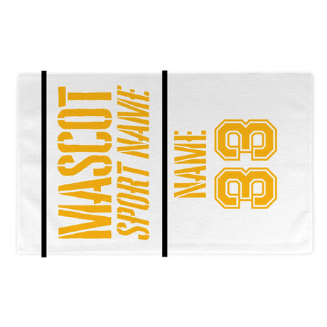 Custom School Spirit Rally Towel With Mascot and Sport With Stencil Design