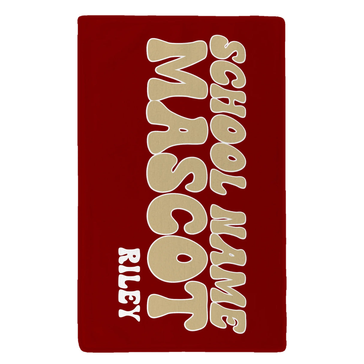 Custom School Spirit Rally Towel With School and Mascot Name With Retro Design