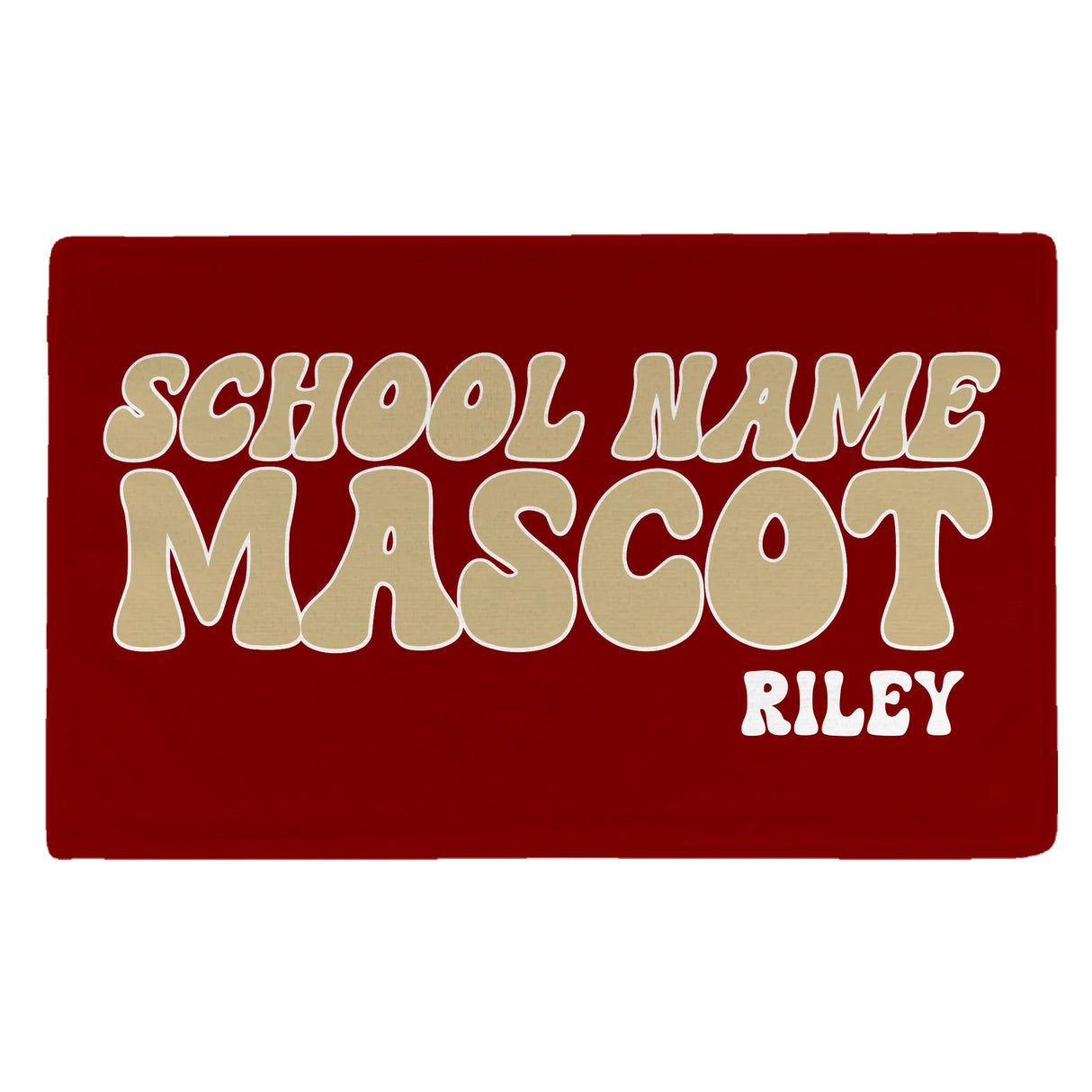 Custom School Spirit Rally Towel With School and Mascot Name With Retro Design