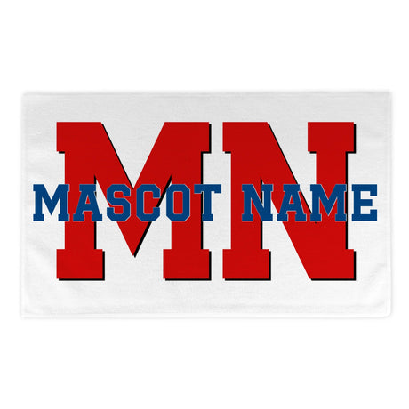 Custom School Mascot Rally Towel With Initials and Mascot Name