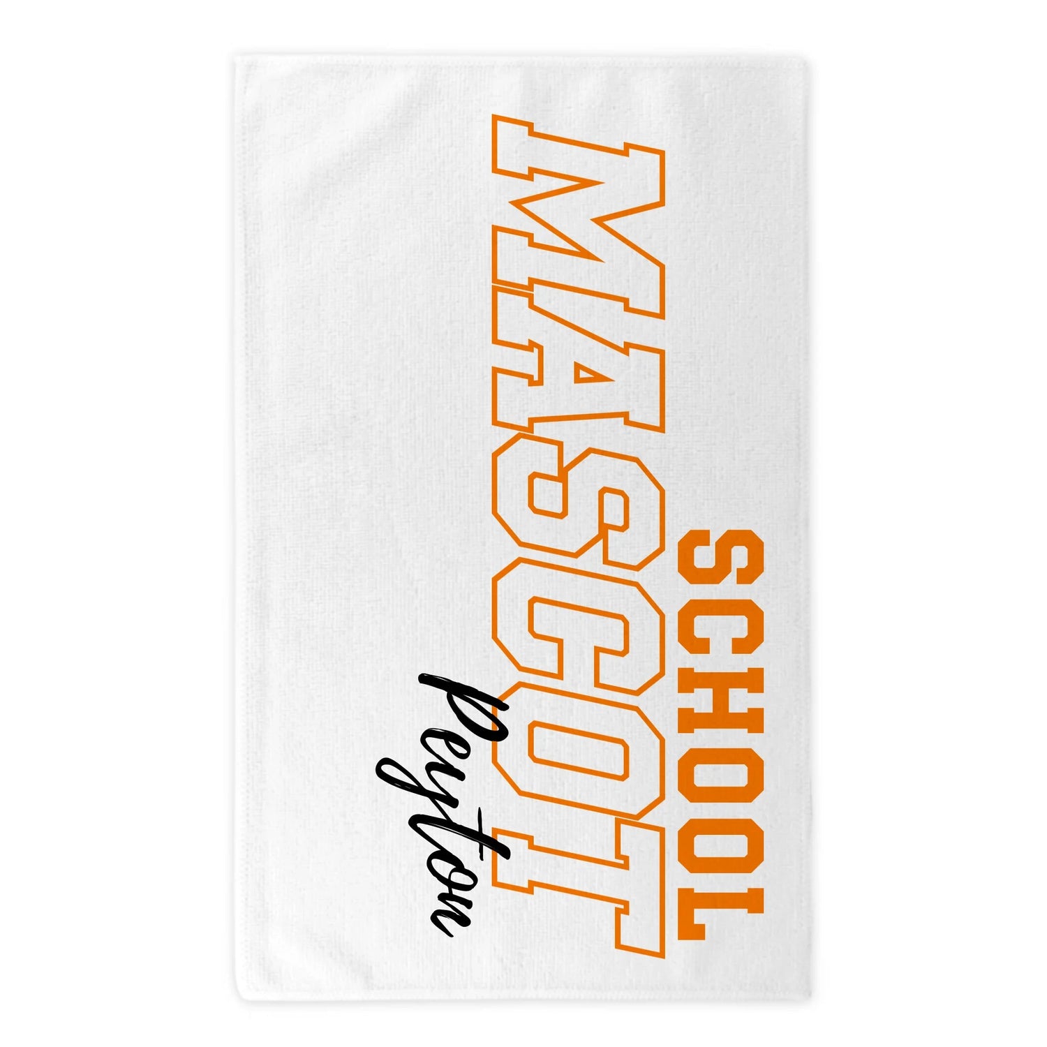 Custom School Spirit Rally Towel With School and Mascot with Outline Design
